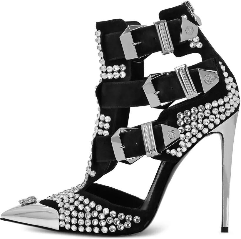 Philipp Plein 120 mm Skull pumps Zilver - Foto 2