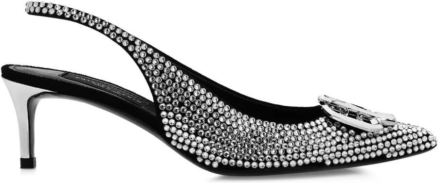 Philipp Plein 50 mm Gothic Plein slingback pumps Zwart