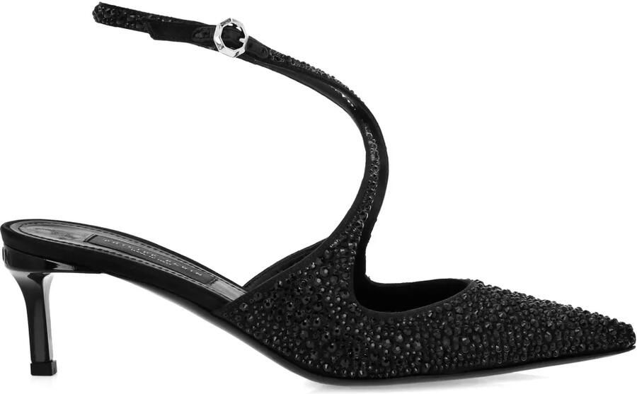 Philipp Plein 55 mm slingback pumps met stras Zwart