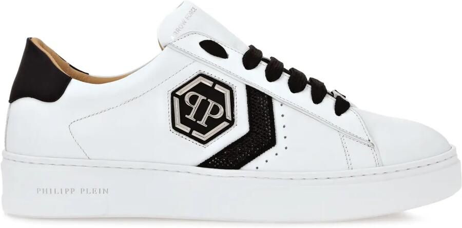 Philipp Plein Arrow Force Strass Hexagon low-top sneakers Wit