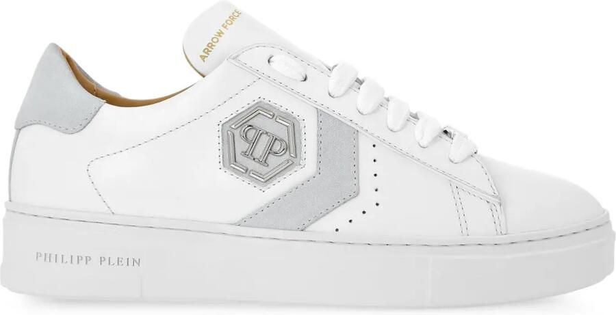 Philipp Plein Arrow leren sneakers Wit