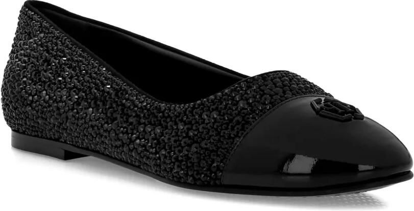 Philipp Plein Ballerina's met stras logo Zwart - Foto 3