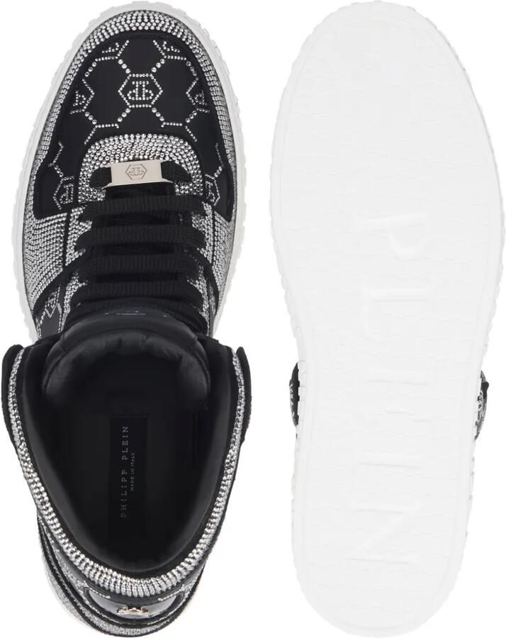 Philipp Plein Carson high-top sneakers met monogram en stras Zwart