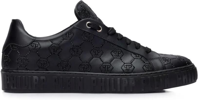 Philipp Plein Carson sneakers met monogram en stras Zwart