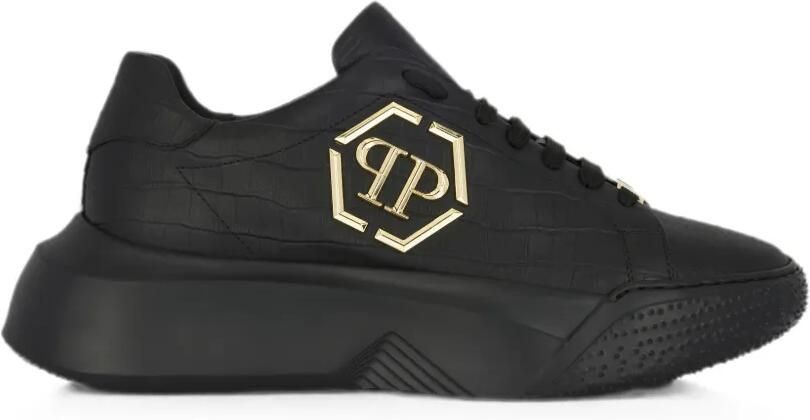 Philipp Plein Crocco Godzilla Runner sneakers Zwart