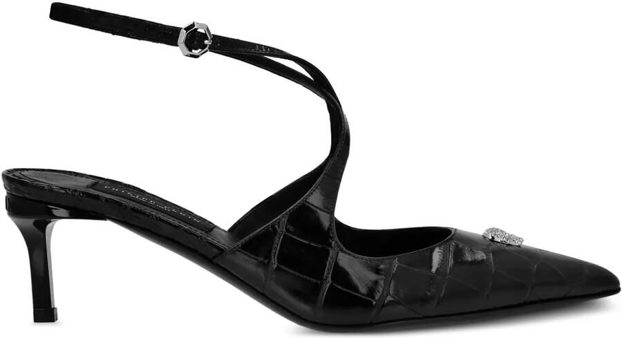 Philipp Plein Crossing pumps met krokodillenprint Zwart