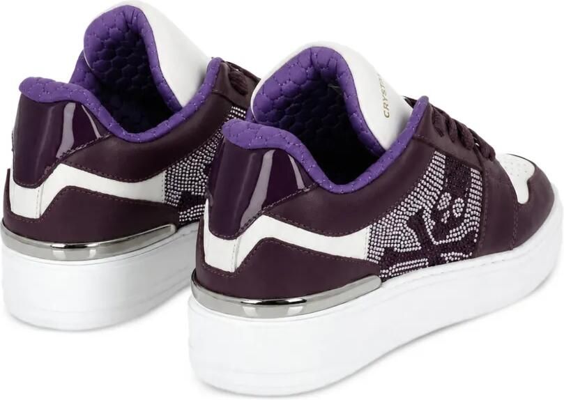 Philipp Plein Sneakers verfraaid met kristallen en doodskop-patroon Paars - Foto 3
