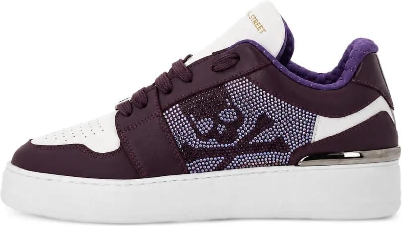 Philipp Plein Sneakers verfraaid met kristallen en doodskop-patroon Paars - Foto 4
