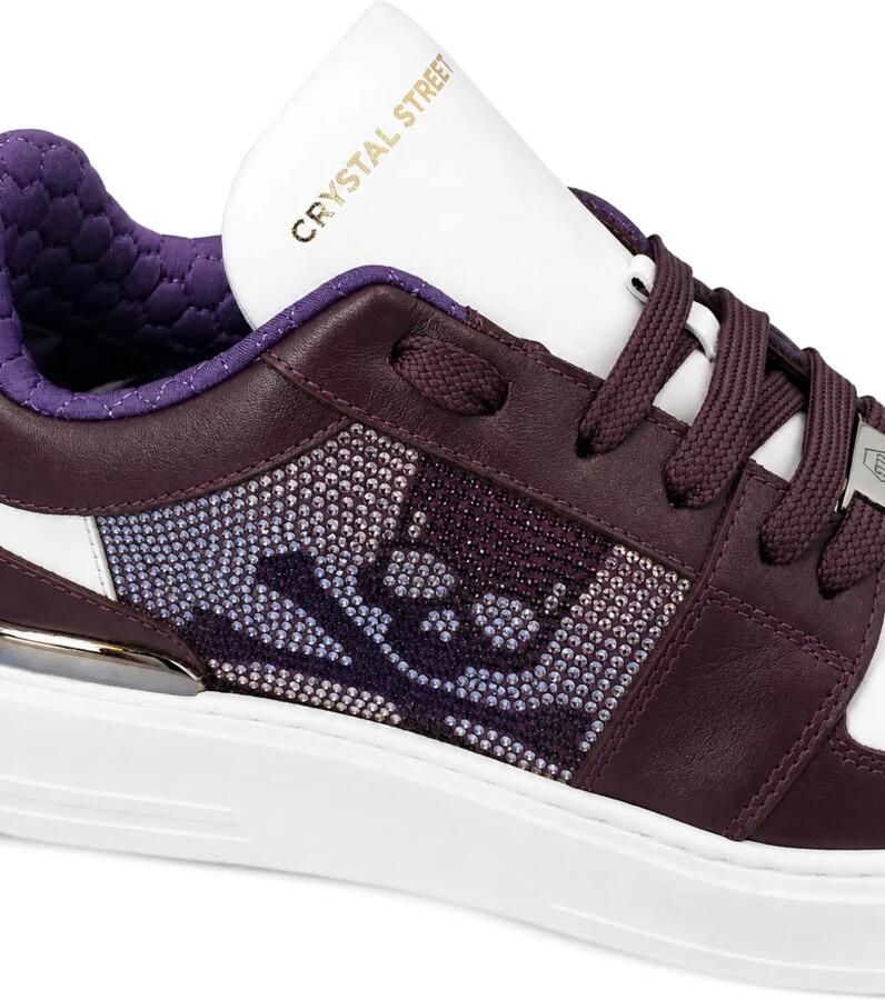 Philipp Plein Sneakers verfraaid met kristallen en doodskop-patroon Paars - Foto 2