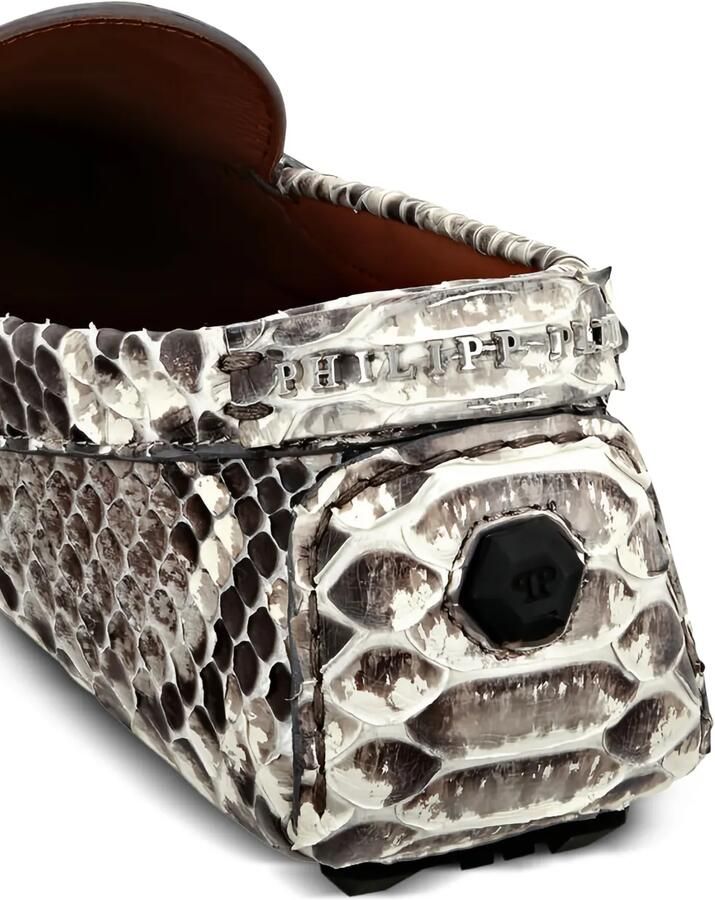 Philipp Plein Driver loafers met pythonprint Wit - Foto 4