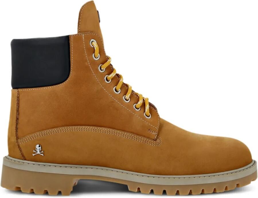 Philipp Plein Enkellaarzen met logoplakkaat Beige