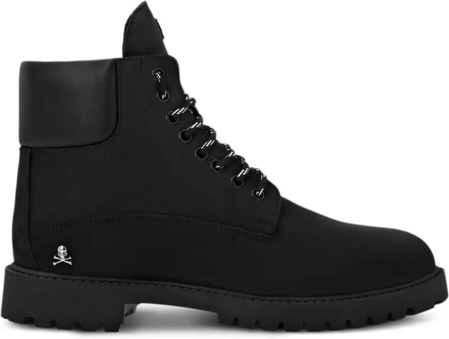Philipp Plein Enkellaarzen met logoplakkaat Zwart