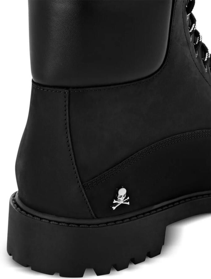 Philipp Plein Enkellaarzen met logoplakkaat Zwart - Foto 4