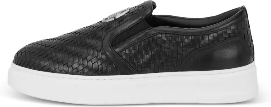 Philipp Plein Geweven leren slip-on schoenen Zwart - Foto 5