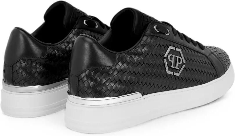 Philipp Plein Geweven leren sneakers Zwart - Foto 4
