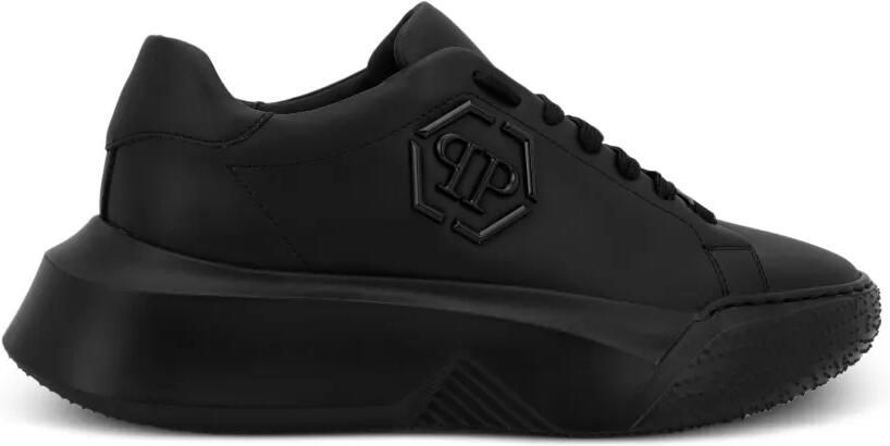 Philipp Plein Godzilla Runner leren sneakers Zwart