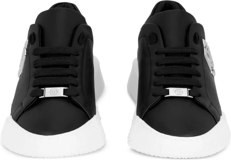 Philipp Plein Hexagon leren hardloopschoenen Zwart - Foto 3