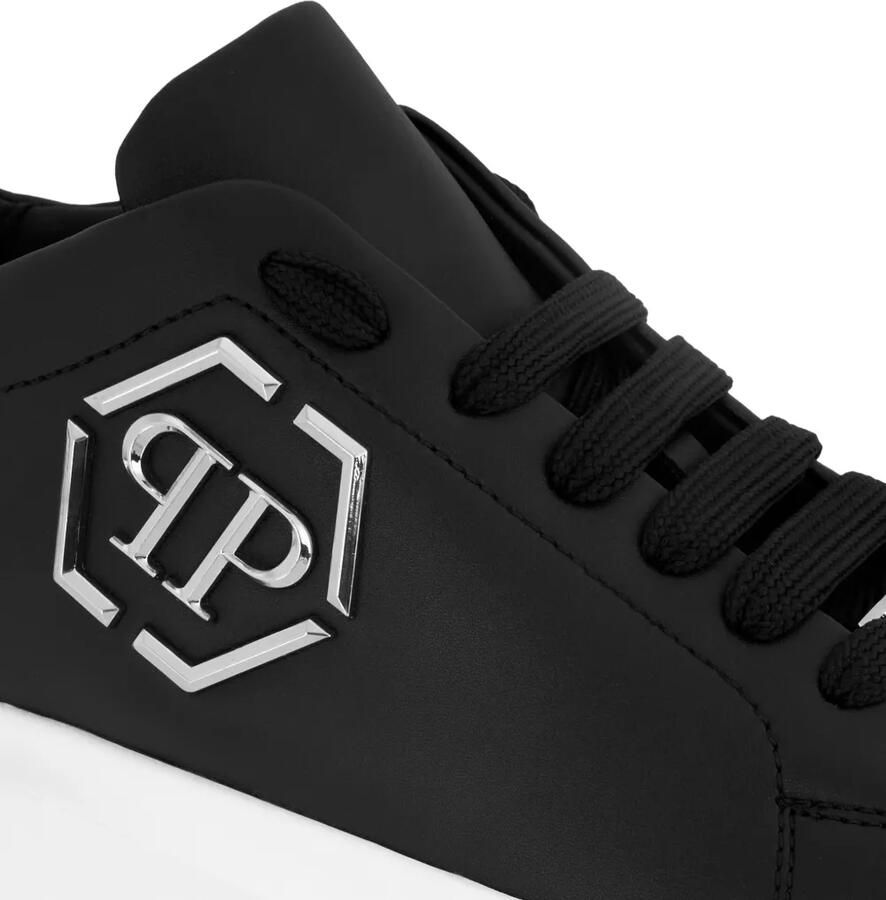 Philipp Plein Hexagon leren hardloopschoenen Zwart - Foto 2