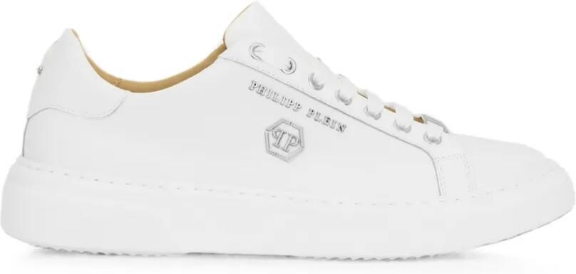Philipp Plein Hexagon leren low-top sneakers Wit