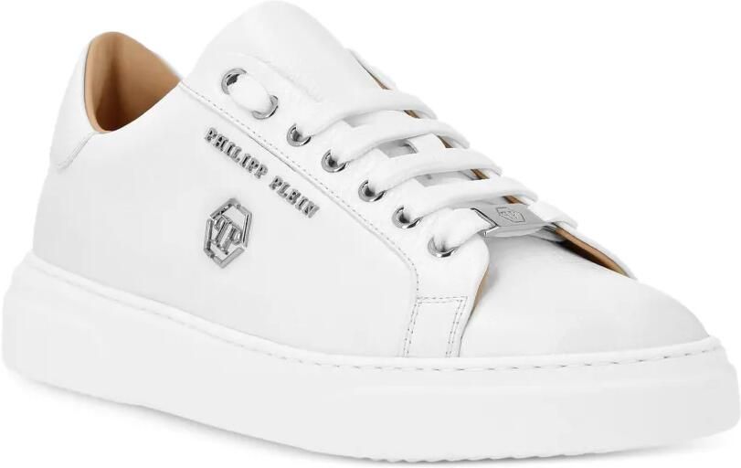 Philipp Plein Hexagon leren low-top sneakers Wit - Foto 4