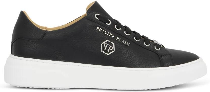 Philipp Plein Hexagon leren low-top sneakers Zwart - Foto 5