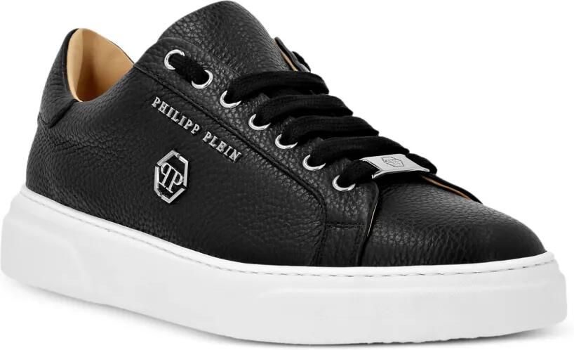 Philipp Plein Hexagon leren low-top sneakers Zwart - Foto 4