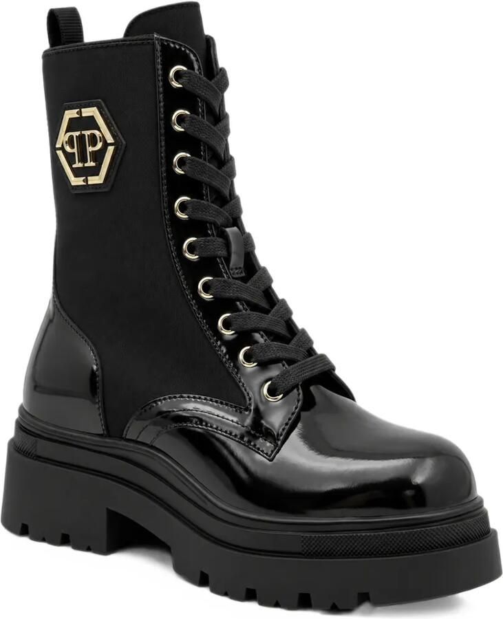 Philipp Plein Hexagon patent-finish boots Zwart - Foto 2