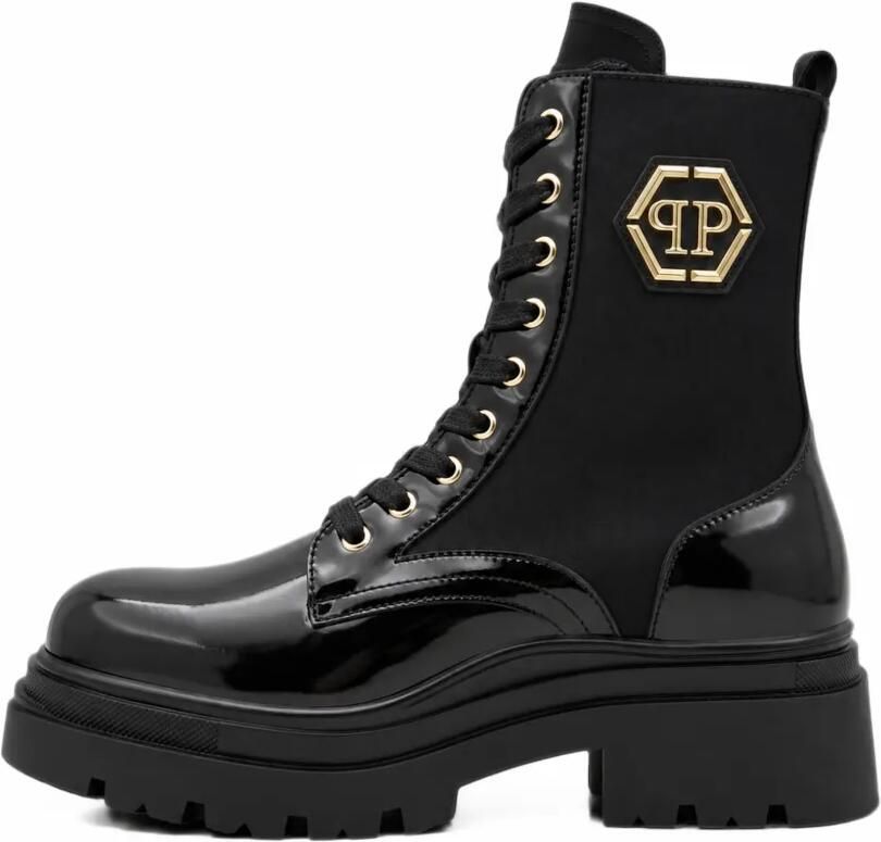 Philipp Plein Hexagon patent-finish boots Zwart - Foto 5