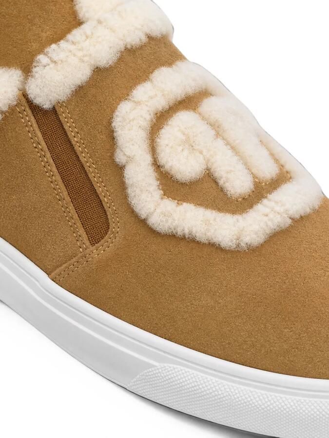 Philipp Plein Hexagon sneakers met lammy afwerking Bruin - Foto 2