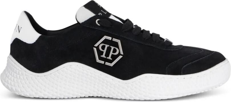 Philipp Plein Hexagon suède hardloopsneakers Zwart - Foto 3