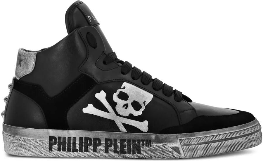 Philipp Plein High-top sneakers met doodskop-patroon Zwart