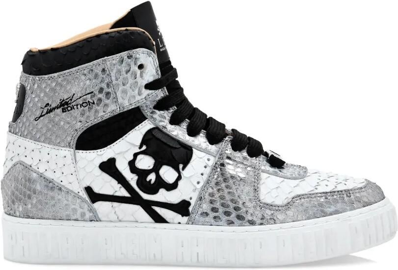 Philipp Plein High-top sneakers met python doodskop Wit
