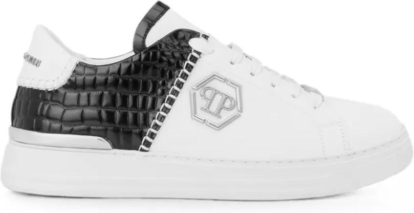 Philipp Plein Icon Cocco Mix sneakers met krokodillenleer-effect Wit