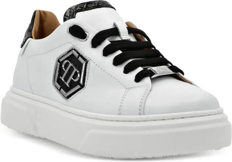 Philipp Plein Junior Hexagon low-top sneakers Wit