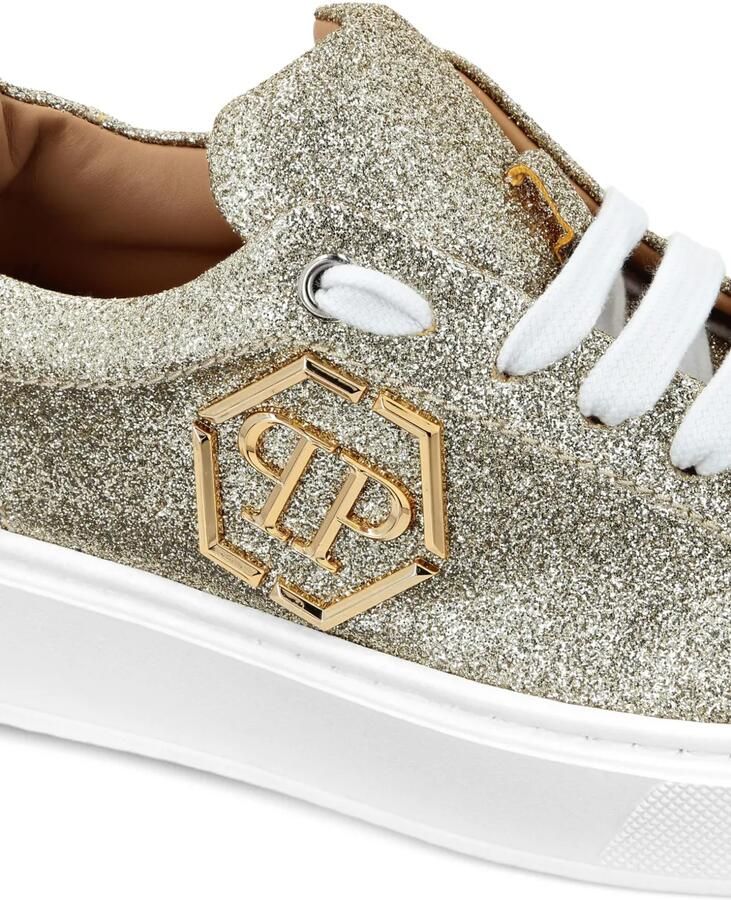 Philipp Plein Junior Hexagon sneakers met glitter Goud - Foto 2