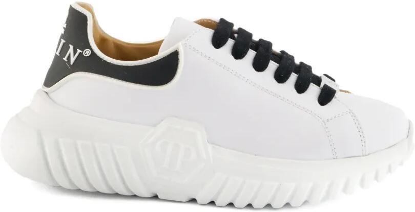 Philipp Plein Junior Hexagon sneakers met plateauzool Wit
