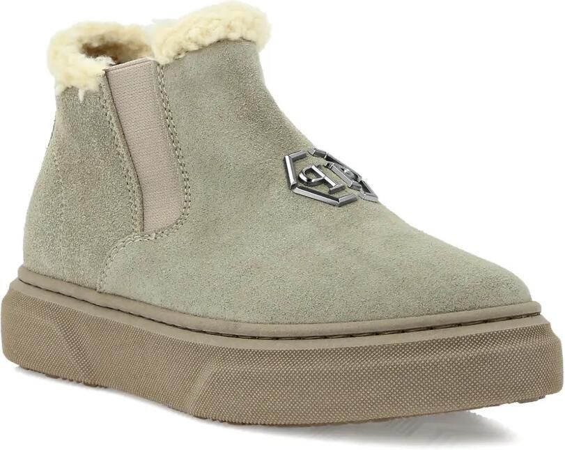 Philipp Plein Junior Lammy enkellaarzen Beige