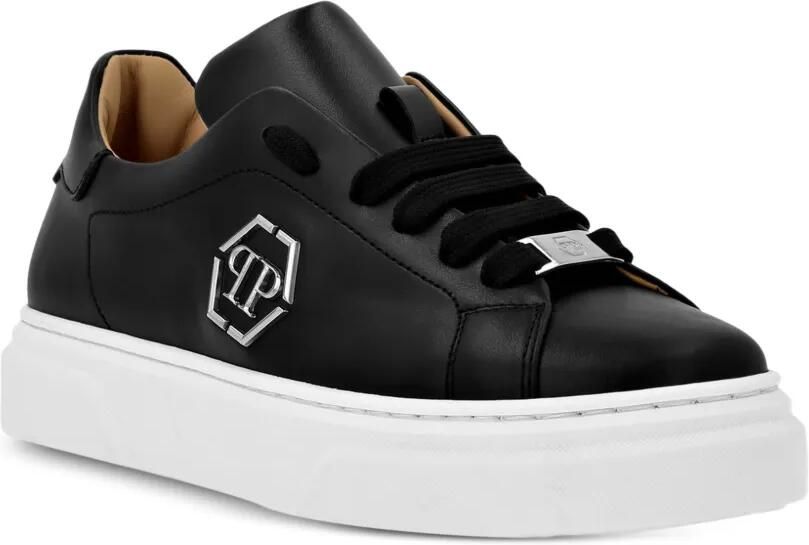 Philipp Plein Junior Low-top leren sneakers Zwart