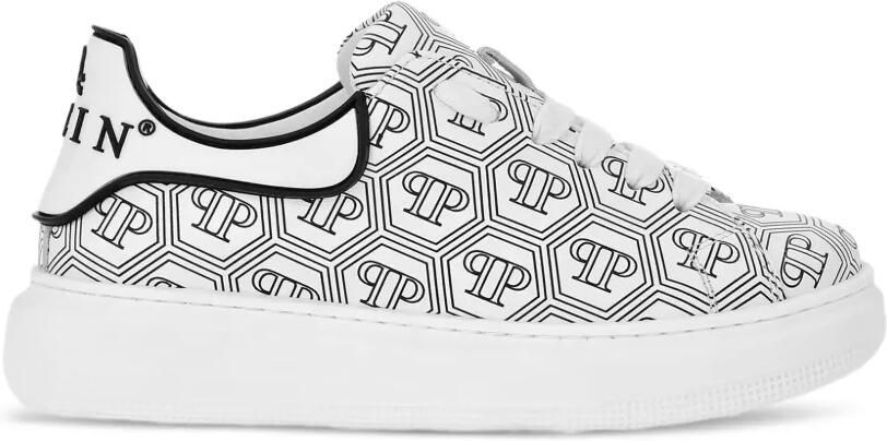 Philipp Plein Junior Low-top sneakers met monogram Wit