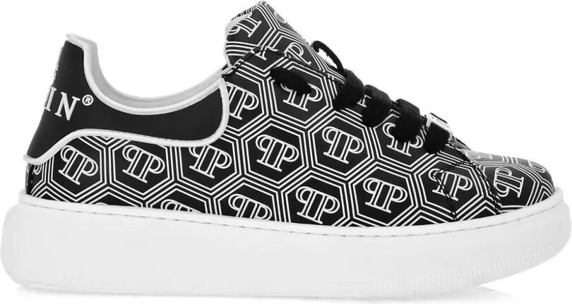 Philipp Plein Junior Low-top sneakers met monogram Zwart