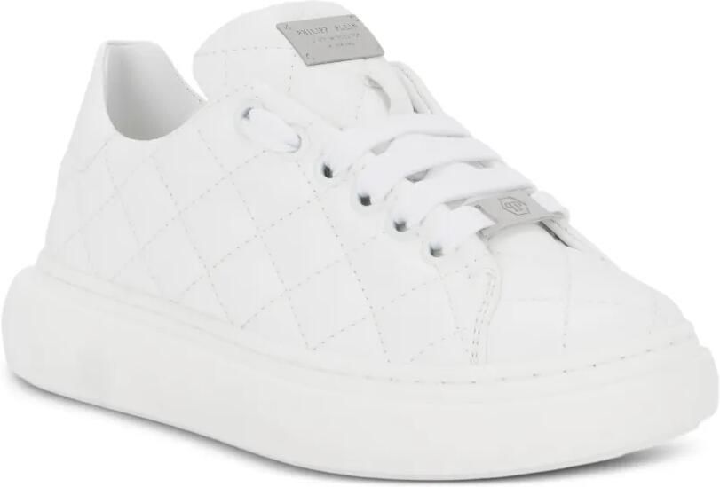 Philipp Plein Junior Matelassé low-top sneakers Wit