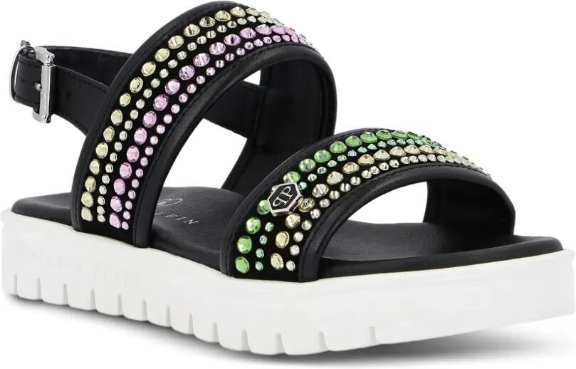 Philipp Plein Junior Sandalen verfraaid met kristallen Zwart