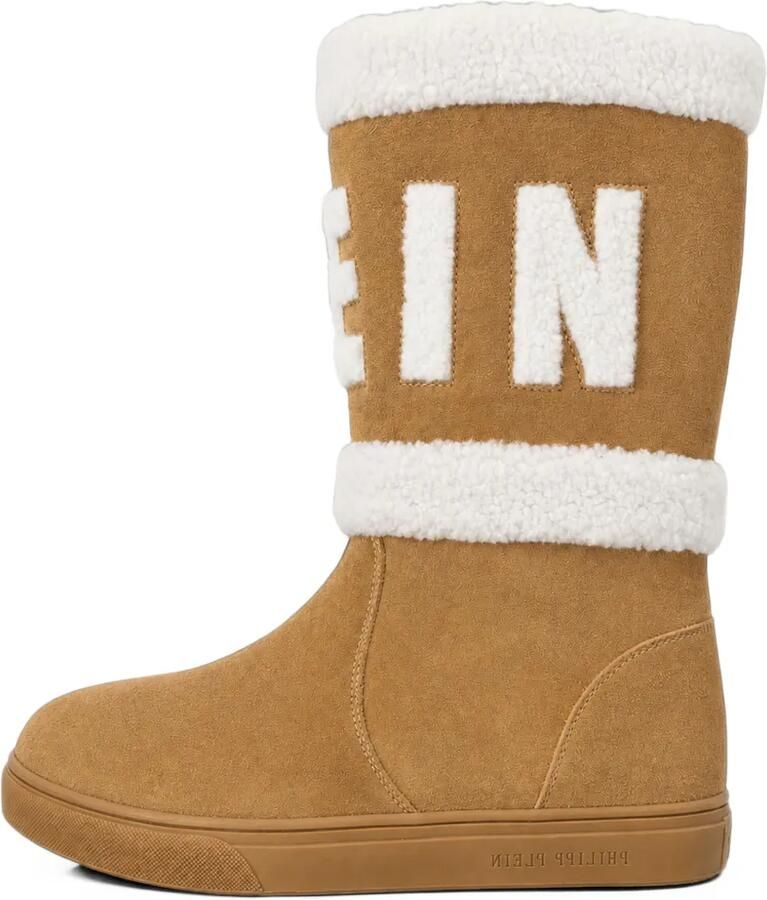 Philipp Plein Laarzen met afwerking van imitatielamswol en logopatch Beige - Foto 3