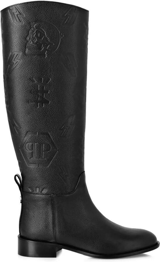 Philipp Plein Laarzen met monogram-reliëf Zwart