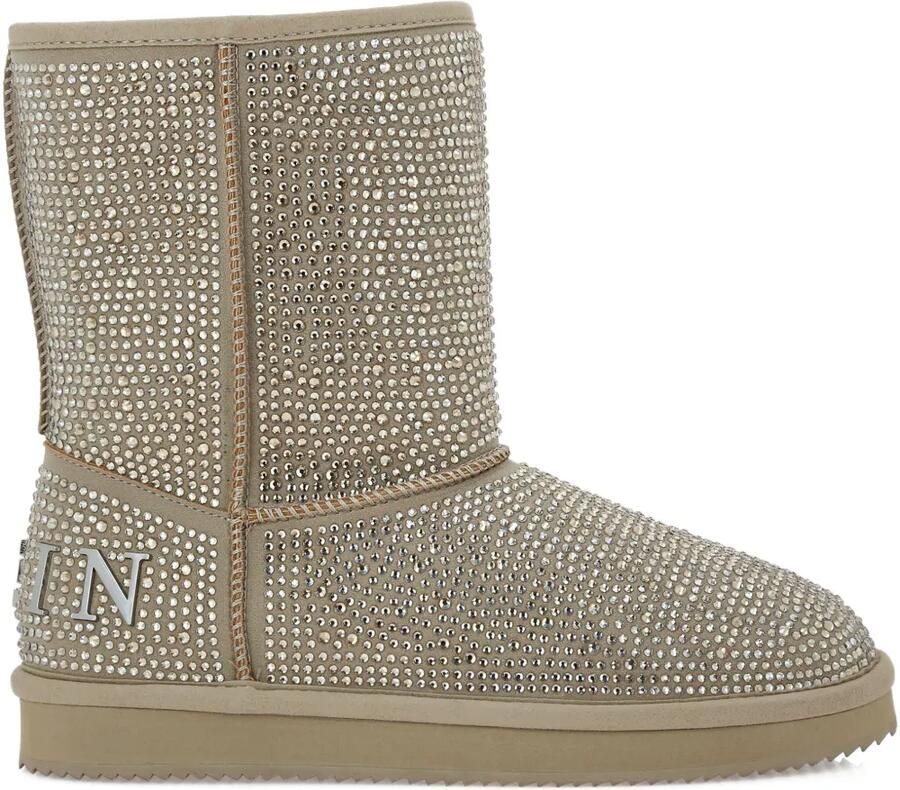 Philipp Plein Laarzen verfraaid met logo Beige