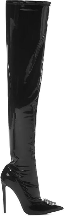 Philipp Plein latex laarzen Zwart