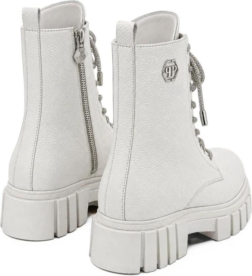 Philipp Plein leather boots Deer-print laces strass Beige - Foto 2