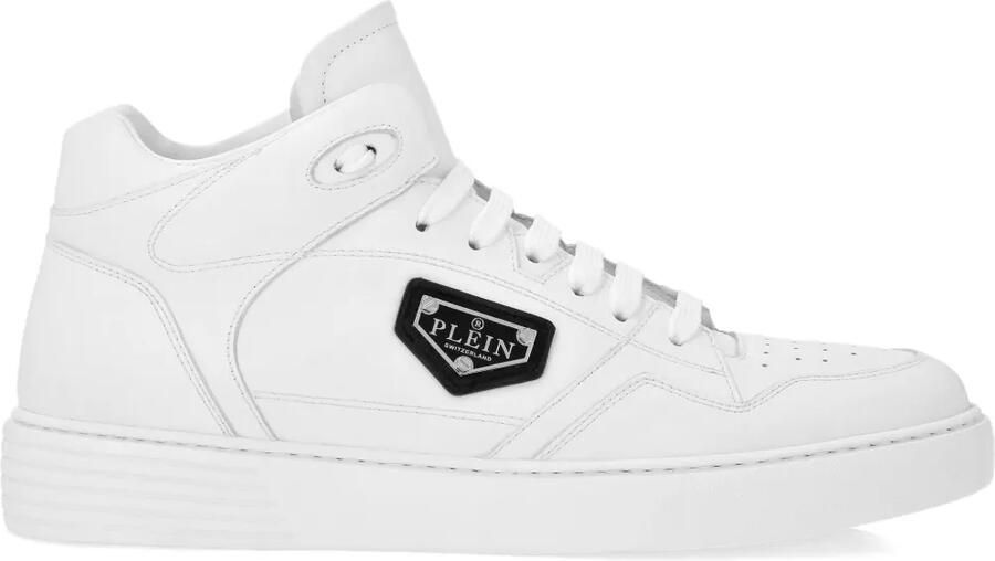 Philipp Plein Leren high-top sneakers Wit