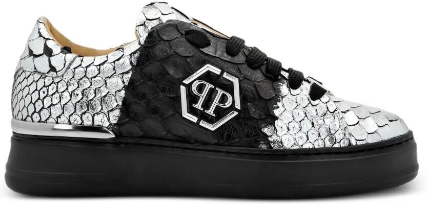 Philipp Plein Leren sneakers Grijs