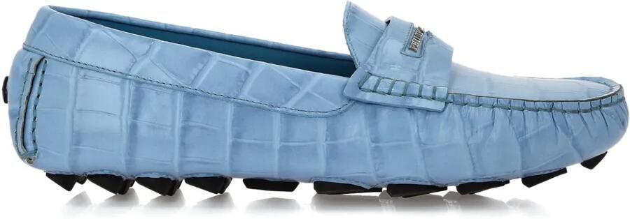 Philipp Plein Loafers met krokodillen-reliëf Blauw